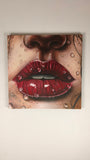 Original art for sale at UGallery.com | Your Lips by Nuno Aparício | $4,850 | acrylic painting | 31.5' h x 31.5' w | thumbnail 3