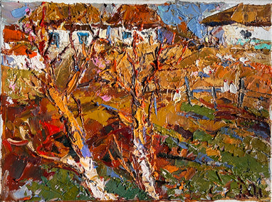 oil painting by Oleksiy Ivanyuk titled Autumn Afternoon