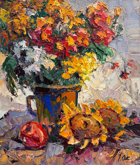 Original art for sale at UGallery.com | Autumn Colors. Bouquet by Oleksiy Ivanyuk | $700 | oil painting | 13.78' h x 11.81' w
