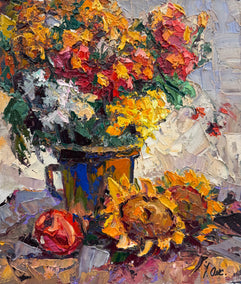 oil painting by Oleksiy Ivanyuk titled Autumn Colors. Bouquet