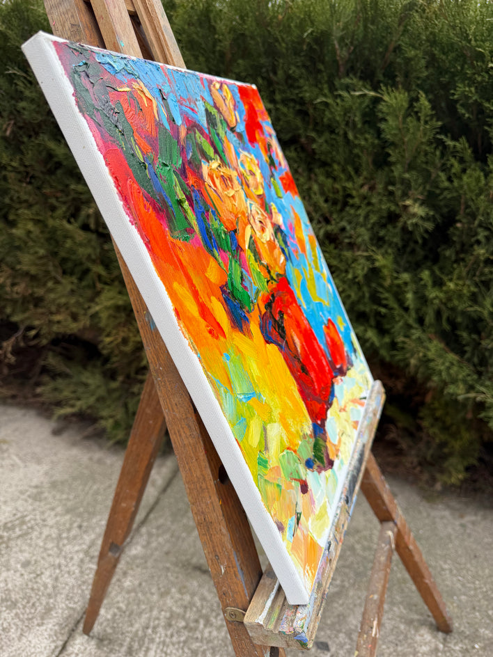 Autumn Roses by Oleksiy Ivanyuk |  Side View of Artwork 