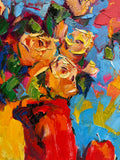 Original art for sale at UGallery.com | Autumn Roses by Oleksiy Ivanyuk | $725 | oil painting | 15.75' h x 13.78' w | thumbnail 4
