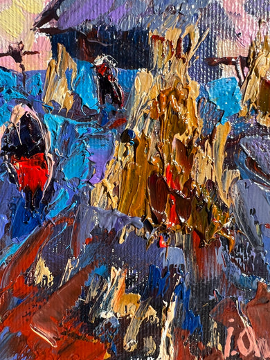 Autumn Vegetable Gardens by Oleksiy Ivanyuk |   Closeup View of Artwork 