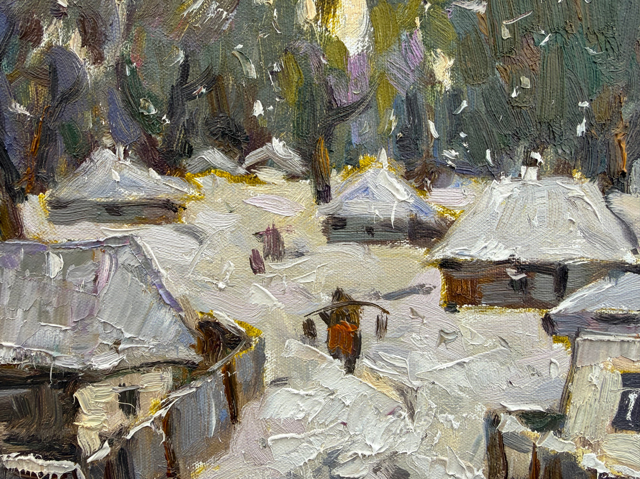 Covered with Snow by Oleksiy Ivanyuk |  Closeup View of Artwork 