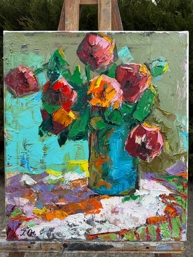 Flowers on the Table by Oleksiy Ivanyuk |  Context View of Artwork 