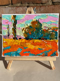 Original art for sale at UGallery.com | Golden Wheat Field by Oleksiy Ivanyuk | $575 | oil painting | 5.9' h x 7.87' w | thumbnail 3