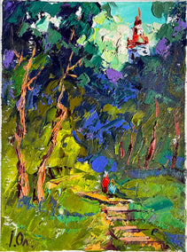 oil painting by Oleksiy Ivanyuk titled In the Shady Alley