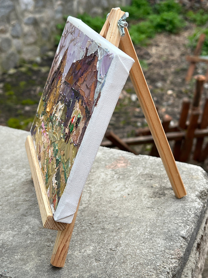 In the Yard by Oleksiy Ivanyuk |  Side View of Artwork 