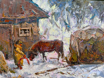 Original art for sale at UGallery.com | It's Frosty by Oleksiy Ivanyuk | $750 | oil painting | 11.81' h x 17.71' w | thumbnail 4