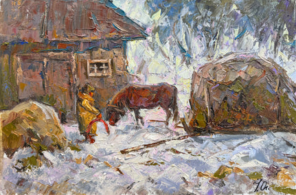 oil painting by Oleksiy Ivanyuk titled It's Frosty