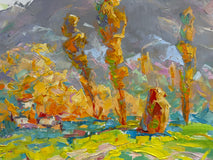 Original art for sale at UGallery.com | Morning in the Carpathians by Oleksiy Ivanyuk | $1,100 | oil painting | 19.68' h x 27.56' w | thumbnail 4