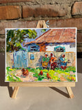 Original art for sale at UGallery.com | Neighbors by Oleksiy Ivanyuk | $575 | oil painting | 5.9' h x 7.87' w | thumbnail 3
