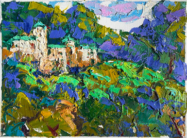 oil painting by Oleksiy Ivanyuk titled Old City