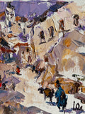 Original art for sale at UGallery.com | Old Town by Oleksiy Ivanyuk | $575 | oil painting | 5.9' h x 7.87' w | thumbnail 4