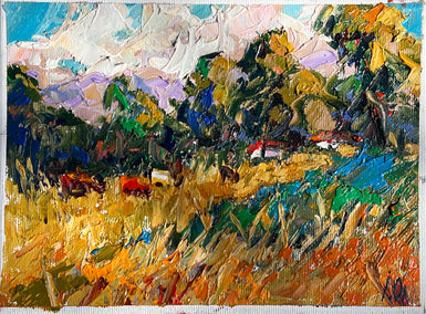 oil painting by Oleksiy Ivanyuk titled Rural Outskirts