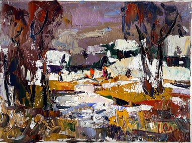 oil painting by Oleksiy Ivanyuk titled Thaw