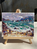 Original art for sale at UGallery.com | The Sea Is Stormy by Oleksiy Ivanyuk | $575 | oil painting | 5.9' h x 7.87' w | thumbnail 3