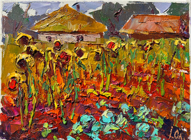 oil painting by Oleksiy Ivanyuk titled Vegetable Garden