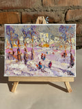 Original art for sale at UGallery.com | Winter Day by Oleksiy Ivanyuk | $575 | oil painting | 5.9' h x 7.87' w | thumbnail 3