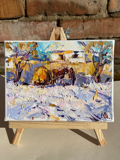 Winter Day in the Village by Oleksiy Ivanyuk |  Context View of Artwork 