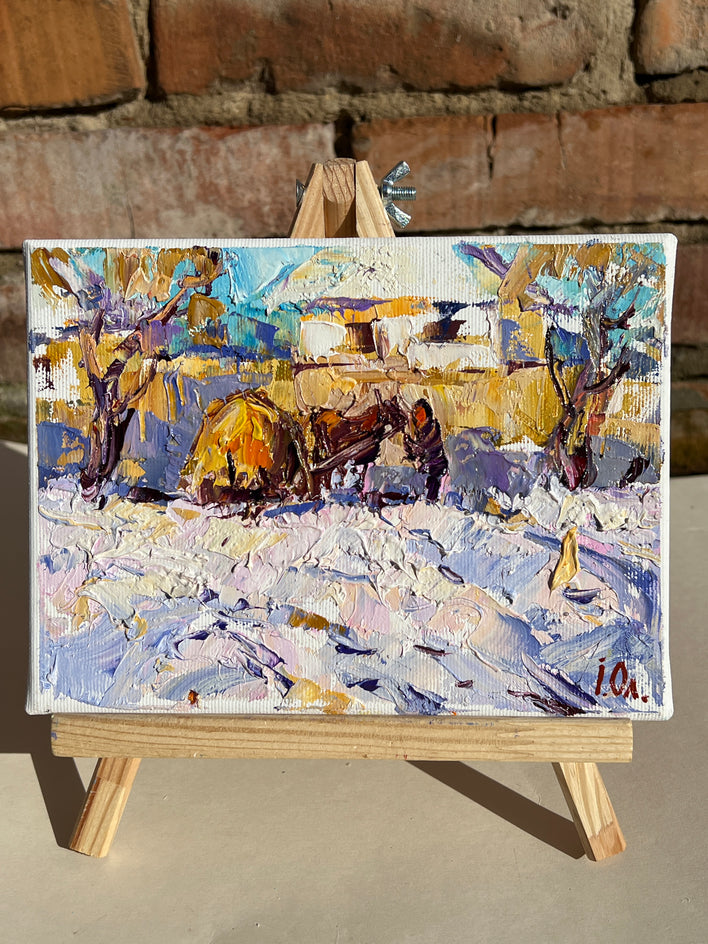 Winter Day in the Village by Oleksiy Ivanyuk |  Context View of Artwork 