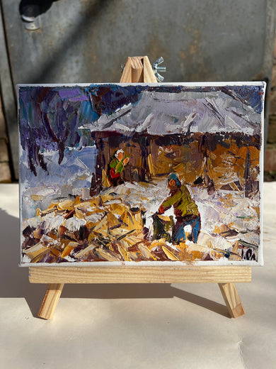 Winter in the Village by Oleksiy Ivanyuk |  Context View of Artwork 