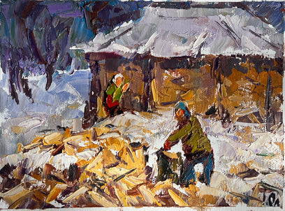 Winter in the Village by Oleksiy Ivanyuk | Artwork Main Image