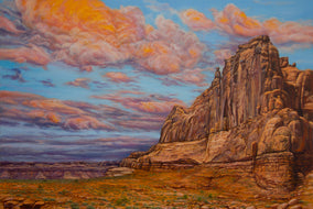 Original art for sale at UGallery.com | Fortress Rock by Olena Nabilsky | $3,200 | oil painting | 24' h x 36' w