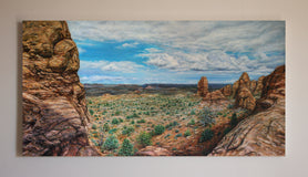 Original art for sale at UGallery.com | Summer in the Valley by Olena Nabilsky | $1,200 | oil painting | 18' h x 36' w | thumbnail 3