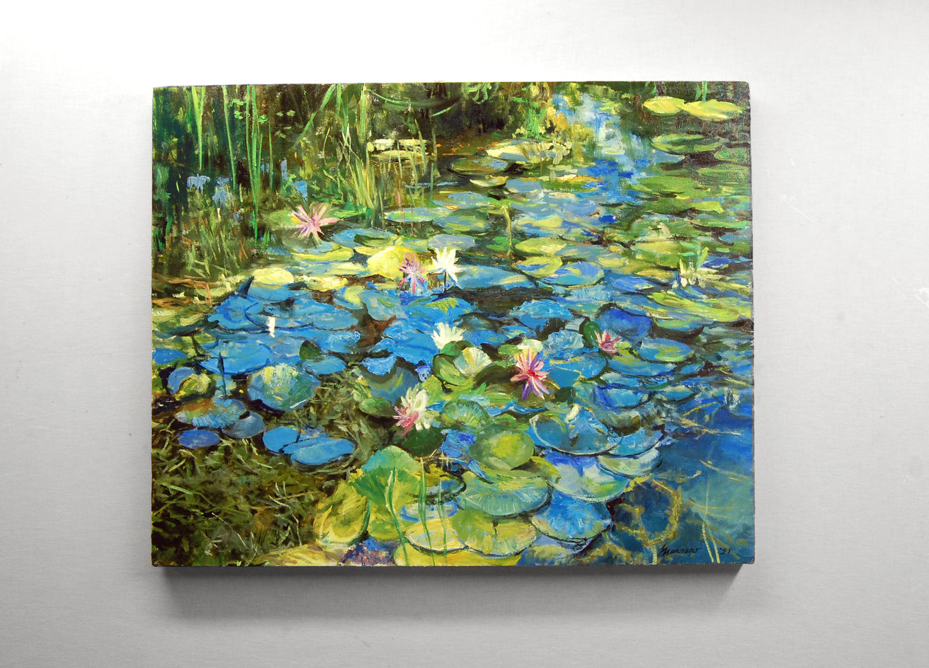 Mixed Water Lilies Spotted Sunlight by Onelio Marrero |  Context View of Artwork 