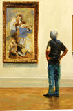 Original art for sale at UGallery.com | Admiring Picasso by Onelio Marrero | $550 | oil painting | 10' h x 8' w | thumbnail 4