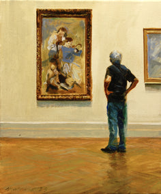 oil painting by Onelio Marrero titled Admiring Picasso