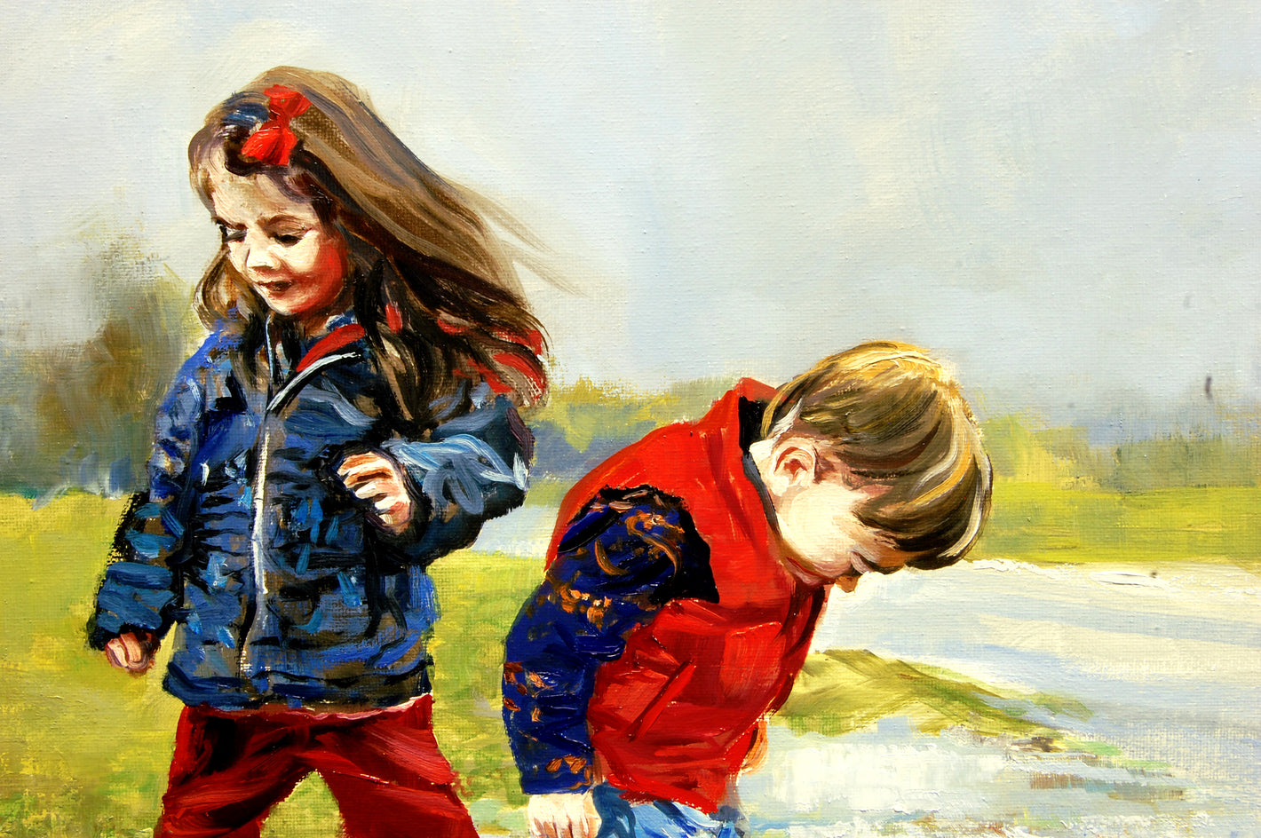 All You Need Is a Puddle by Onelio Marrero |  Closeup View of Artwork 