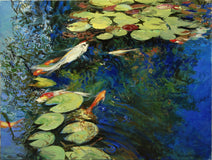 Original art for sale at UGallery.com | August Koi by Onelio Marrero | $925 | oil painting | 14' h x 18' w | thumbnail 1