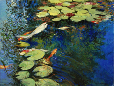 oil painting by Onelio Marrero titled August Koi