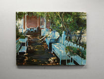Original art for sale at UGallery.com | Bed and Breakfast Porch by Onelio Marrero | $1,150 | oil painting | 18' h x 24' w | thumbnail 3