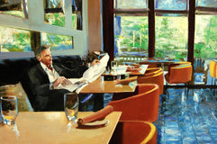 Original art for sale at UGallery.com | Bistro du Midi by Onelio Marrero | $1,025 | oil painting | 16' h x 20' w | thumbnail 4