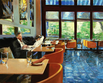 oil painting by Onelio Marrero titled Bistro du Midi