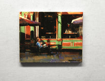 Original art for sale at UGallery.com | Bistro on South Street by Onelio Marrero | $550 | oil painting | 8' h x 10' w | thumbnail 3