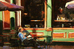Original art for sale at UGallery.com | Bistro on South Street by Onelio Marrero | $550 | oil painting | 8' h x 10' w | thumbnail 4