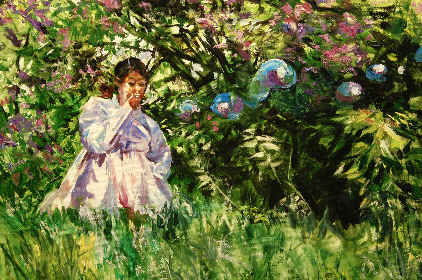 Blossoms and Bubbles by Onelio Marrero |  Closeup View of Artwork 