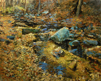 Original art for sale at UGallery.com | Boulders in the Autumn by Onelio Marrero | $2,300 | oil painting | 30' h x 38' w | thumbnail 1