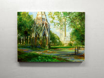 Original art for sale at UGallery.com | Buxton Memorial Fountain by Onelio Marrero | $1,150 | oil painting | 18' h x 24' w | thumbnail 3