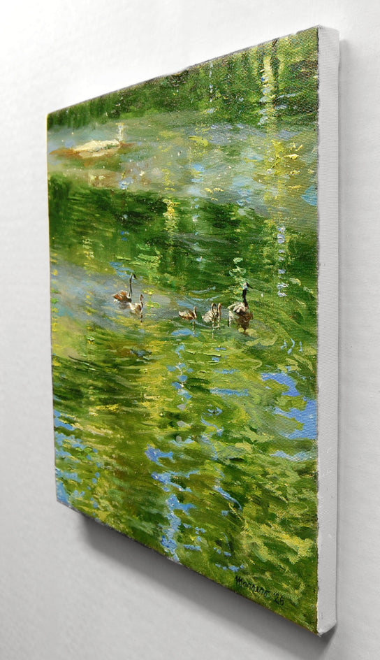 Canada Geese by Onelio Marrero |  Side View of Artwork 
