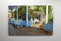 Original art for sale at UGallery.com | Cape May Porch: Angel of The Sea by Onelio Marrero | $2,075 | oil painting | 24' h x 36' w | thumbnail 3