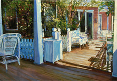 Original art for sale at UGallery.com | Cape May Porch: Angel of The Sea by Onelio Marrero | $2,075 | oil painting | 24' h x 36' w | thumbnail 4