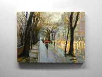 Original art for sale at UGallery.com | Central Park East Rain by Onelio Marrero | $1,150 | oil painting | 18' h x 24' w | thumbnail 3