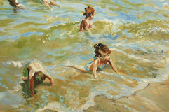 Original art for sale at UGallery.com | Children Along the Seashore by Onelio Marrero | $1,150 | oil painting | 18' h x 24' w | thumbnail 4