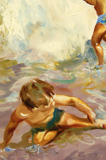 Children in the Rollers by Onelio Marrero |   Closeup View of Artwork 