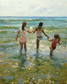 oil painting by Onelio Marrero titled Children in the Sunlight